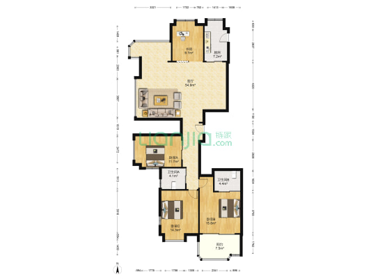 香榭丽花园 4室1厅2卫 178平方