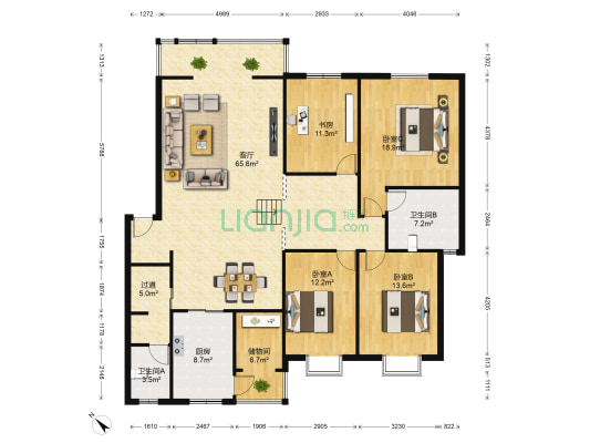 百舜苑 4室1厅2卫 172平方
