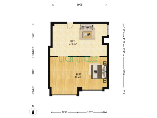 万利广场 1室1厅0卫 96平方
