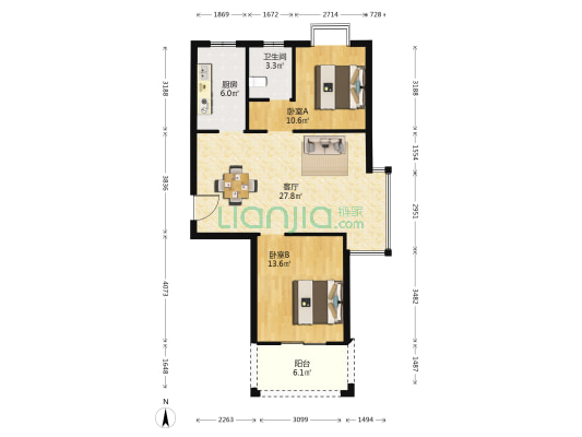 利祥锦园 2室1厅1卫 89平方