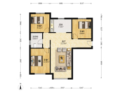 高铁新干线 3室1厅 南 北-涿州高铁新干线户型图