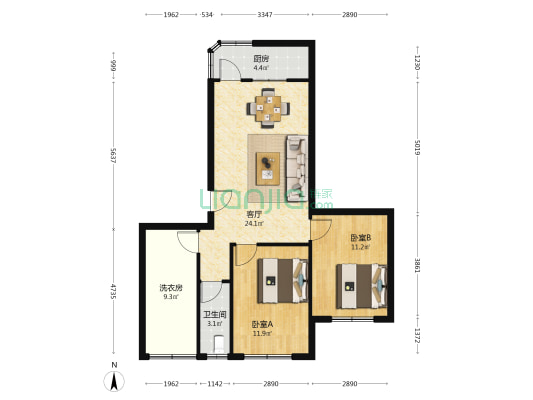 东炮厂小区 2室1厅1卫 74平方