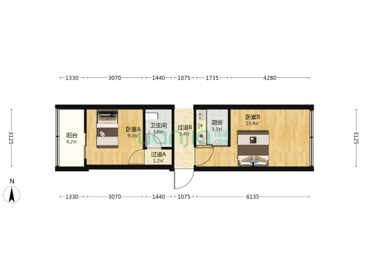 府前小区 2室0厅1卫 47平方