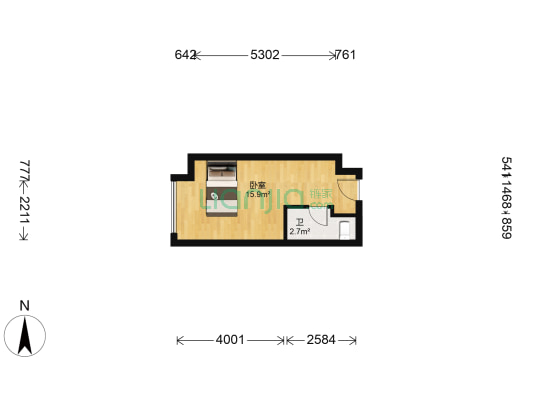 华润橡树湾-万象公馆 1室0厅1卫 30平方