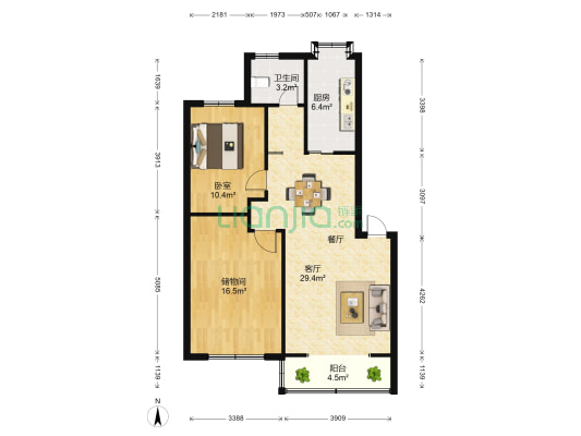 水文宿舍 1室1厅1卫 86平方
