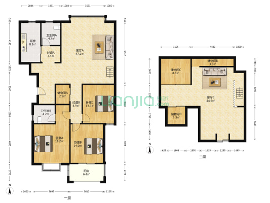 御华园 3室2厅2卫 170平方