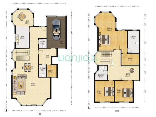 绿宝园 3室3厅4卫 288平方