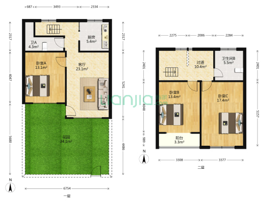 东北关村 3室1厅2卫 112平方