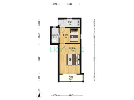 建德小区 2室0厅1卫 39平方