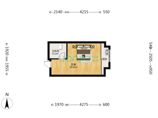 桂月园小户型住宅  精装 楼层好 老证  看房方便-户型图