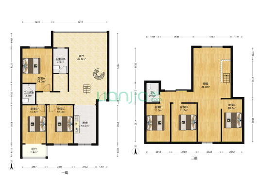 家园 6室1厅3卫 132平方