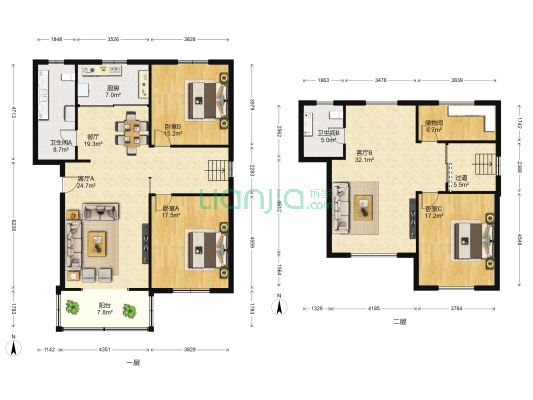 紫荆园 3室3厅2卫 112平方