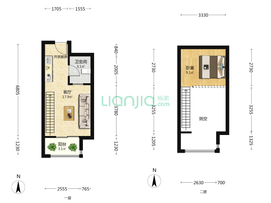 永威西郡V棠 1室1厅1卫 37平方