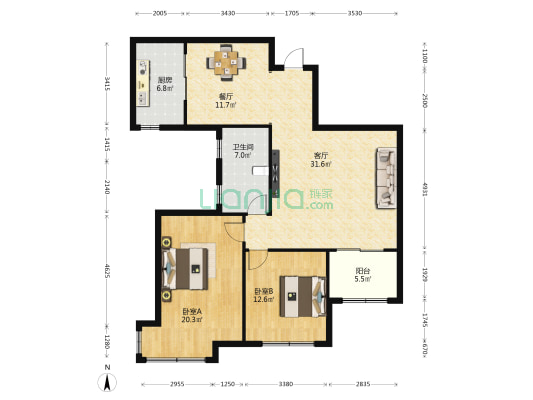 水利小区 2室2厅1卫 120平方