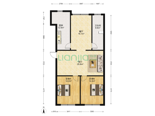 赣东北大道57号 2室2厅1卫 98平方