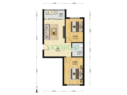红塔小区 2室1厅1卫 69平方