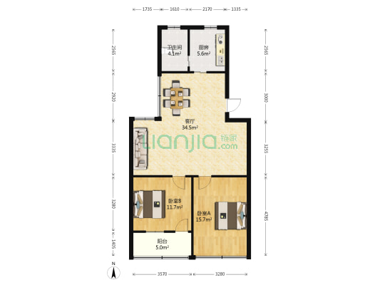 水文嘉苑 2室1厅1卫 86平方