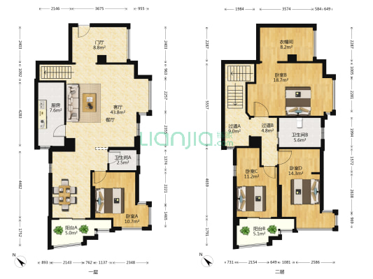 古龙御园 4室1厅2卫 87平方