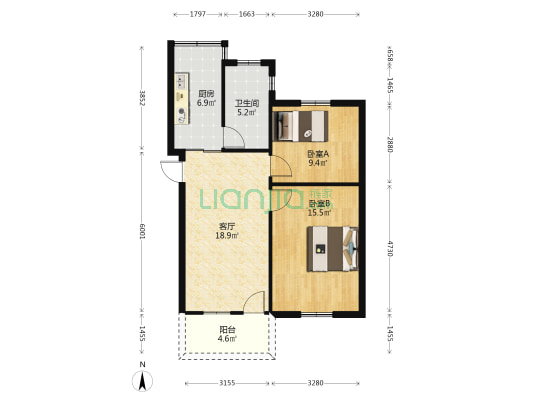 宜城路109号 2室1厅1卫 69平方