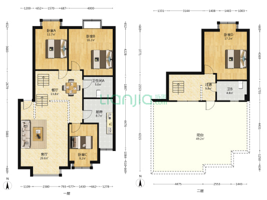 融智优品上东 4室2厅2卫 141平方