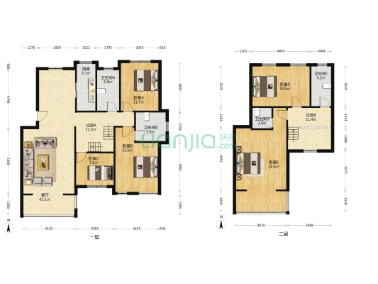 金家花园 5室1厅4卫 198平方