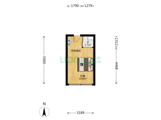 海星公寓 1室0厅1卫 26平方