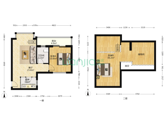 橡树湾二期 2室1厅1卫 61平方