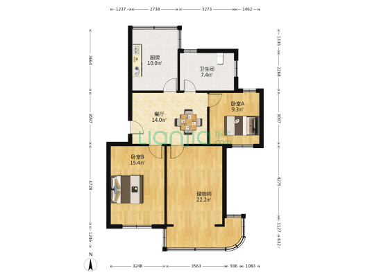 洋沙四村 2室1厅1卫 91平方