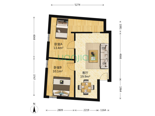 大南路 2室1厅0卫 50平方