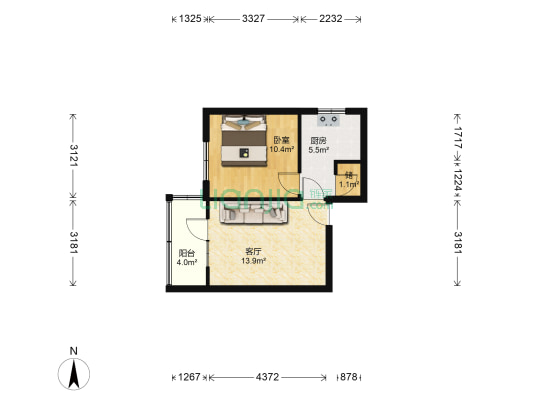 新村路 1室1厅0卫 42平方