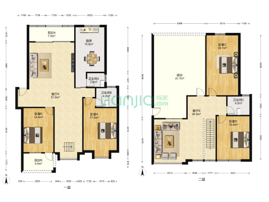 时代俊园 4室2厅3卫 207平方