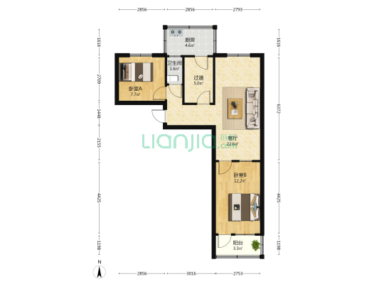 铁西南42号院 2室1厅1卫 65平方