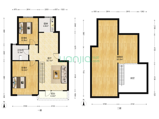 万科溪之谷2.2期 2室1厅1卫 89平方