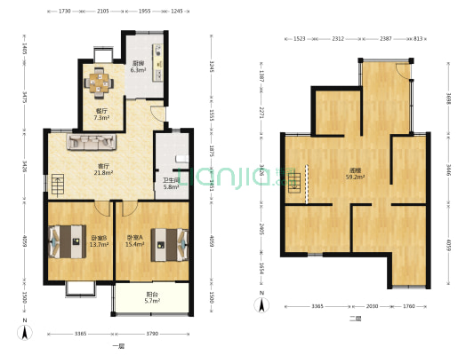 美林湾四区 2室2厅1卫 100平方