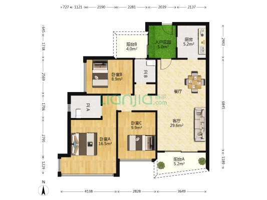 华发国际海岸 3室1厅2卫 99平方