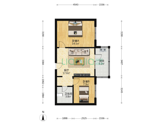 西固热电小区 2室1厅1卫 59平方