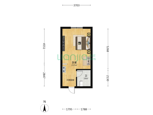 云特区 1室0厅1卫 39平方