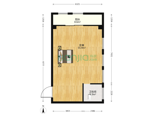 时代广场 1室0厅1卫 101平方