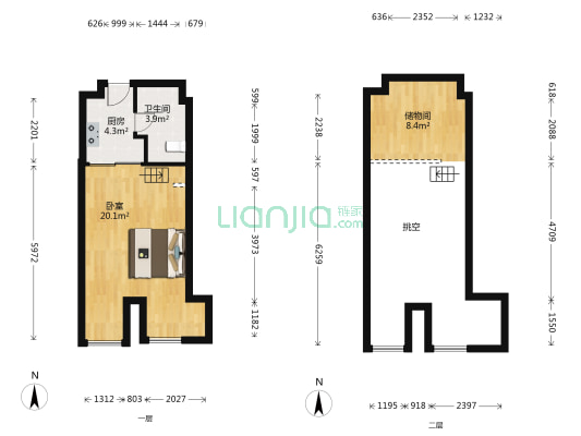 万都晶座 1室0厅1卫 46平方