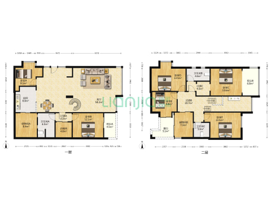 仙泉山庄 6室1厅3卫 189平方