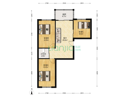 解放西路小区 3室1厅1卫 81平方