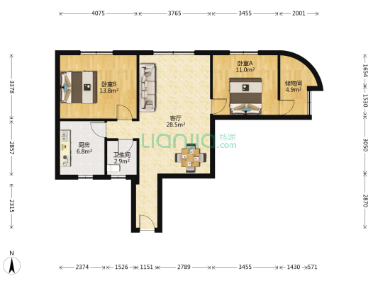 沿江二路 2室1厅1卫 92平方