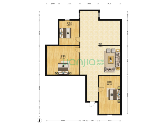名流世纪庄园 3室1厅0卫 411平方