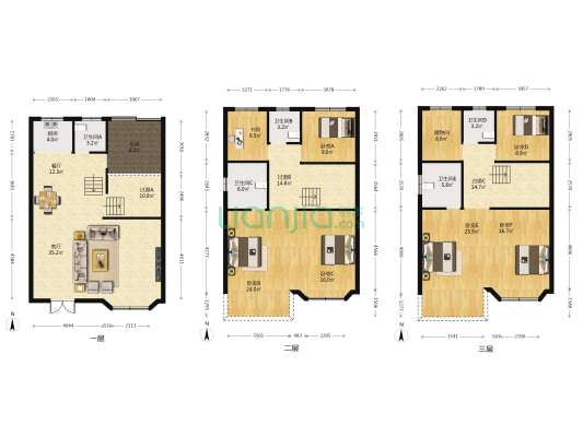 曙光家园玉兰苑 7室2厅5卫 270平方