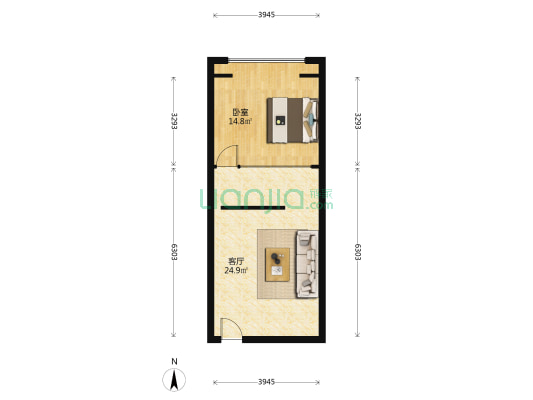 明城国际中心 1室1厅0卫 55平方