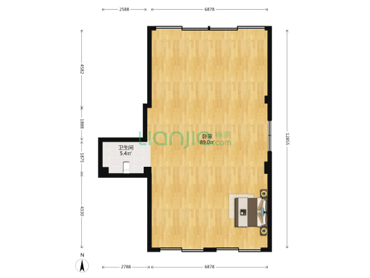 晨育路 1室0厅1卫 110平方