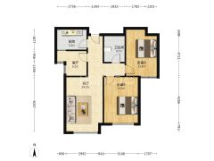 涿州东站鸿坤理想湾，步行800米到高铁站，全阳大两居-涿州鸿坤理想湾南区户型图