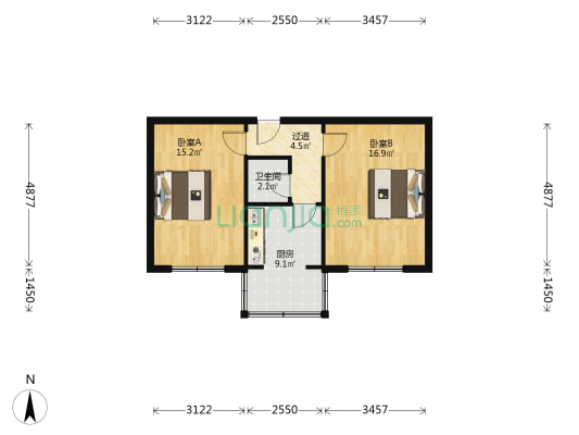 山西省对外贸易进出口公司 2室0厅1卫 58平方
