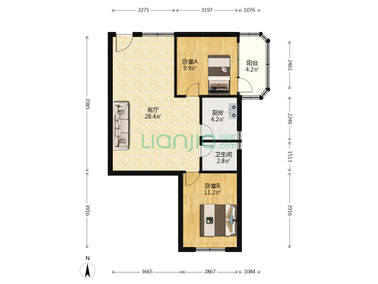 新景楼(黄埔区) 2室1厅1卫 79平方