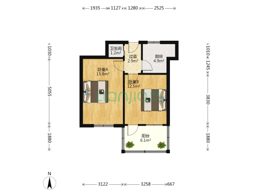 道德北街166号 2室0厅1卫 49平方